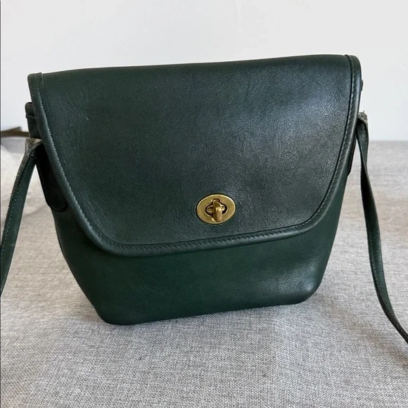 Coach 90s vintage green Leather Crossbody Bag K4B 9919 - Picture 10 of 15